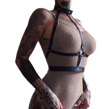 Leather Harness Belt Bdsm Bondage Women Body Sexy Crop Top Lingerie Gothic Chest Harness