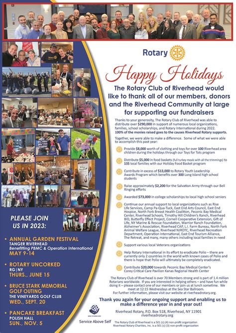 Riverhead Rotary Thanks You Rotary Club Of Riverhead