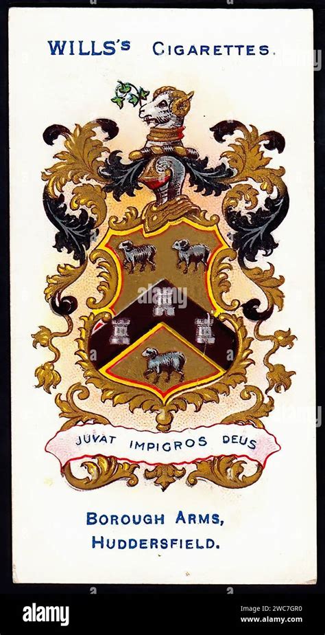 Arms Of Huddersfield Vintage Cigarette Card Illustration Stock Photo