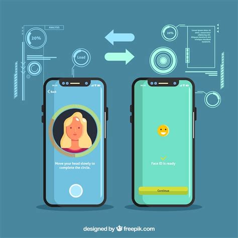 Free Vector | Creative smartphone face id concept