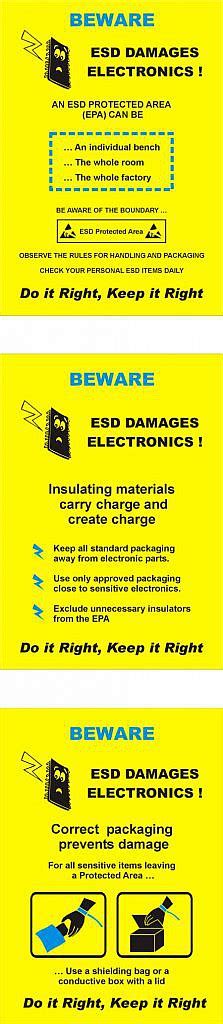 ESD Warning Posters Static Safe Environments