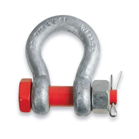 Bow Shackles With Safety Bolt High Tensile Alloy Steel Hot Dip