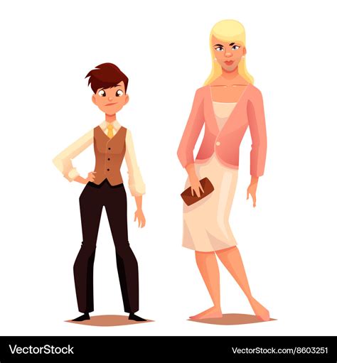 Cartoon Characters Transgender Men And Women Vector Image