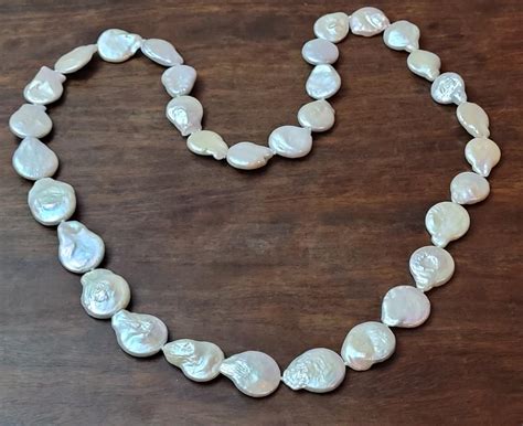 Real Freshwater Coin Pearl Necklace