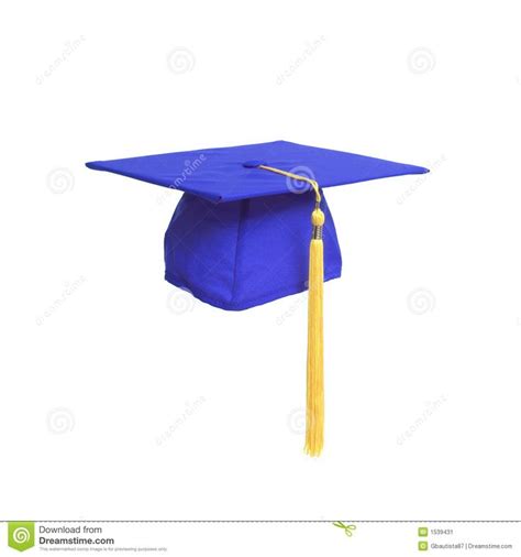 Blue Graduation Cap With Yellow Tassel