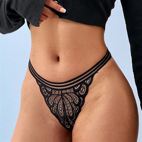 Customized Women Panties Sexy Lace Underwear Low Rise Floral Sheer Underpants Female Bikini High