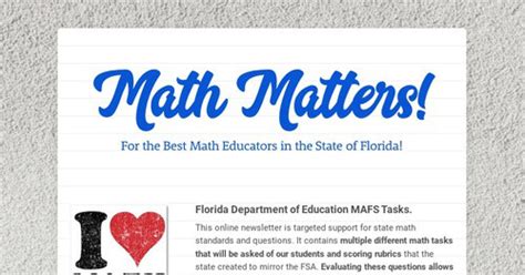 Math Matters Smore Newsletters For Education