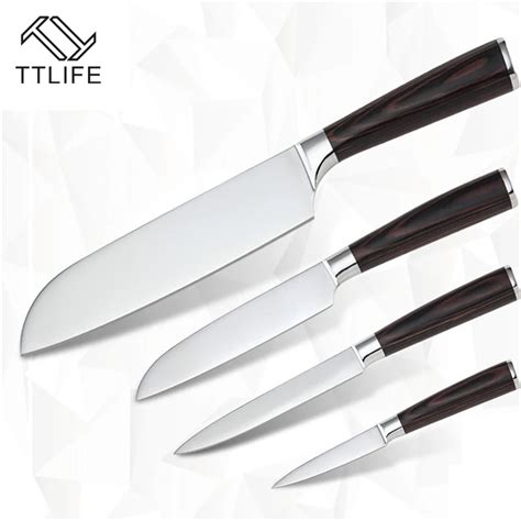 Ttlife Pcs Stainless Steel Kitchen Knives Set Slicing Utility Paring