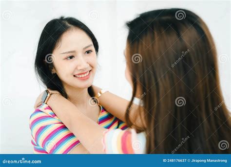 Lgbtq Lgbt Concept Homosexuality Portrait Of Two Asian Women Posing