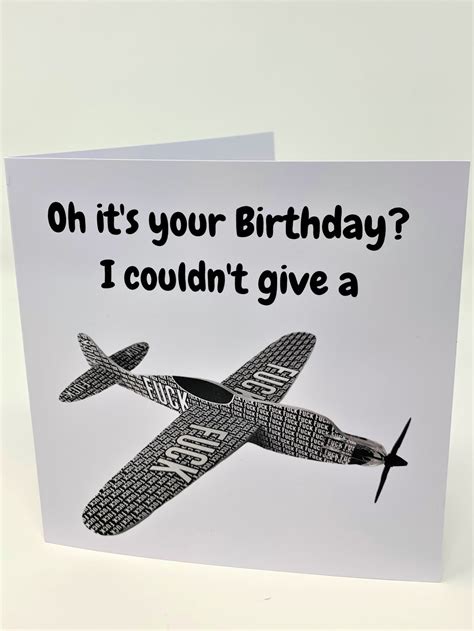 Flying Fuck Birthday Card Adult Humorous Celebration Minimalist Rude Father Husband Coworker