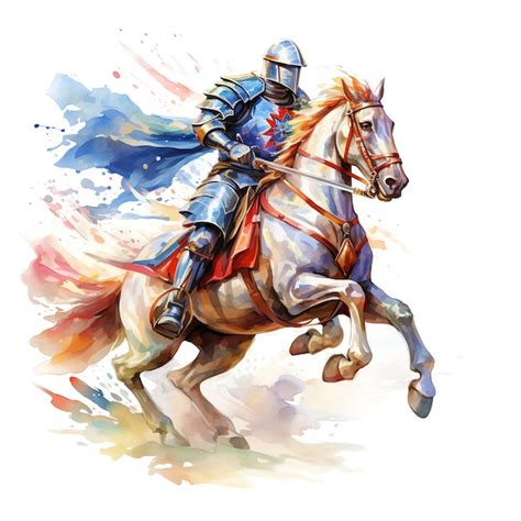 Premium AI Image | Jousting lance Medieval watercolor fantasy