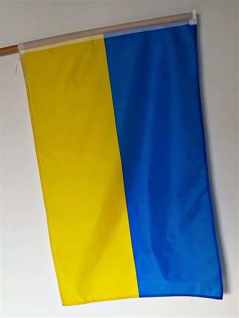 Flaga Ukrainy Ukraina PODWÓJNE OBSZYCIE 112x70cm 13245461024