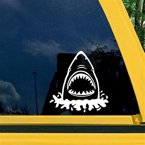 Shark Vinyl Decal Shark Car Window Decal Shark Jaws Decal - Etsy