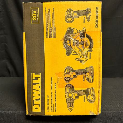 Dewalt Dck466d2 20v Max Cordless 4 Tool Combo Drill Kit For Sale Online Ebay