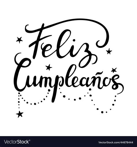 Feliz Cumpleanos Happy Birthday In Spanish Vector Image