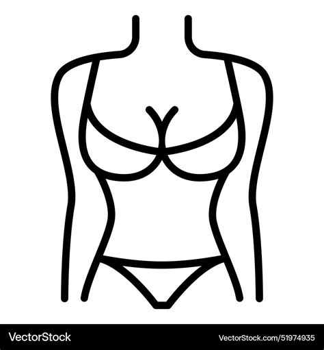 Bikini Icon In Thin Line Style Graphic Design Vector Image