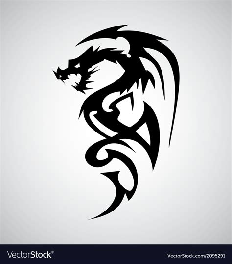 Tribal Dragon Tattoo Design Royalty Free Vector Image