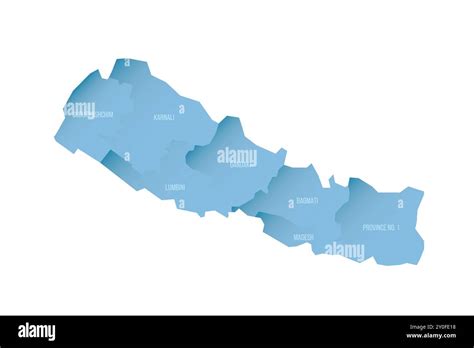 Nepal Political Map Of Administrative Divisions Provinces Shaded