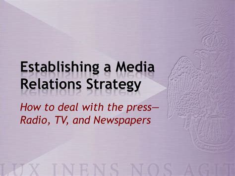 Ppt Establishing A Media Relations Strategy Powerpoint Presentation