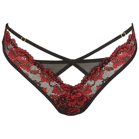 Bezaubernder Spitzenstring Mit Riemchen Schwarz Slips Strings Club Hot Fashion Odretto