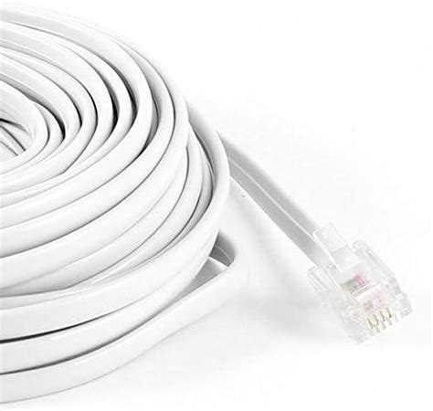 Payanwin 30 Feet White Telephone Extension Cord Cable Line Wire Color01