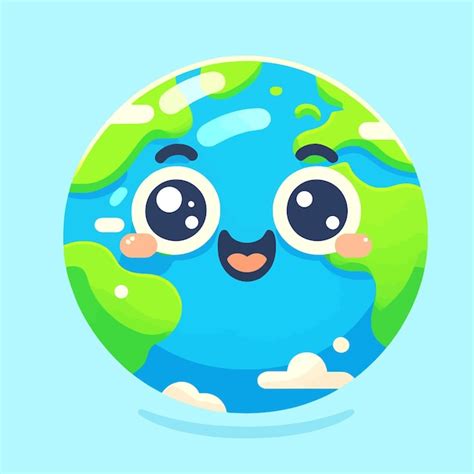 Premium Vector Cartoon Illustration Of A Cute Smiling Planet Earth