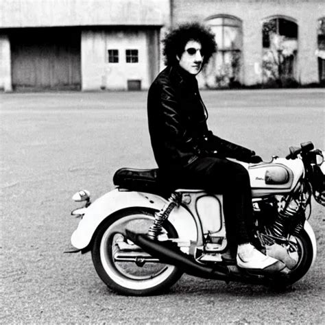 Bob Dylan Riding A Motorcycle And Playing His Guitar Stable Diffusion