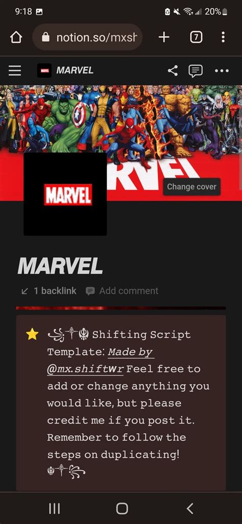 Marvel Script Template Aleatória