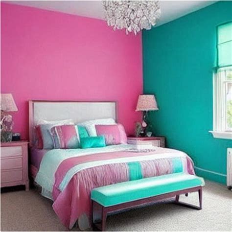 matching pink  colour combination  bedroom walls