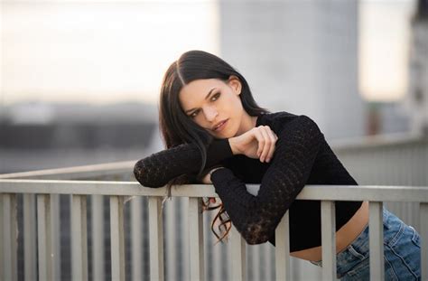 K Laura Elena Brunette Girl Hands Blouse Glance Bokeh Hd Wallpaper Rare Gallery