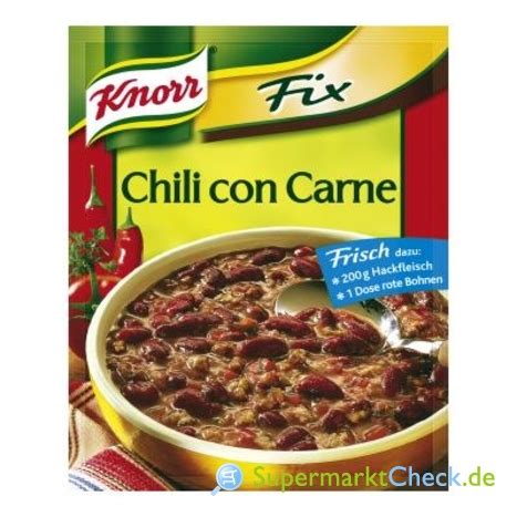 Knorr Fix Chili Con Carne Preis Angebote Kalorien Nutri Score