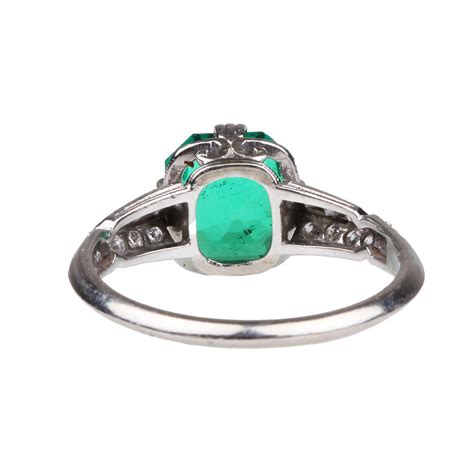 Tiffany & Co. Art Deco Emerald Diamond Ring | Bell and Bird