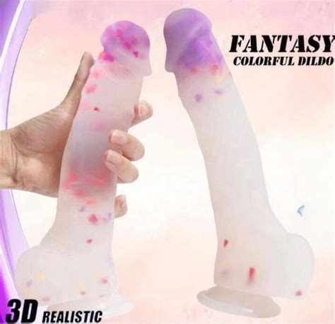 Big Realistic Dildo Huge Silicone Dong Jelly Penis Sex Cock Anal Vagina Toy Eur