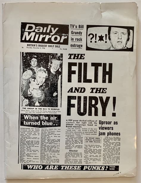 Sex Pistols Us Tour Itinerary Press Kit Folder And Warner Bros Press Photographs