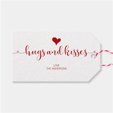 Hugs and Kisses Valentine's Day Gift Tags | Zazzle.com