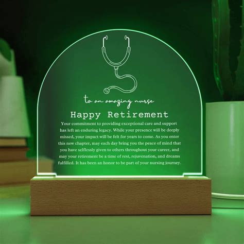 Nurse Retirement T Acrylic Arch Retirement Plaque Appreciation