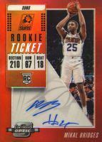 Mikal Bridges Contenders Optic Rookie Ticket Auto Red