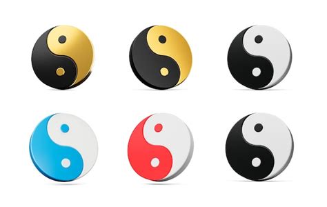 3d ensemble différent de Yin et Yang symbole d harmonie et d équilibre