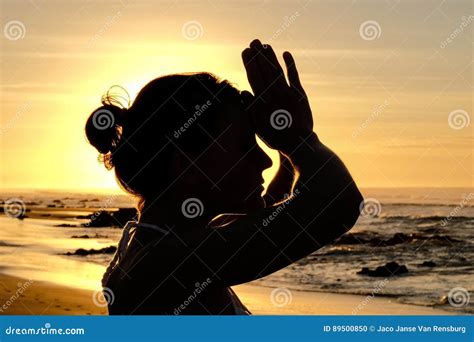 Bright Sunrays Behind Yogi Master Forming Silhouette Stock Photo ...