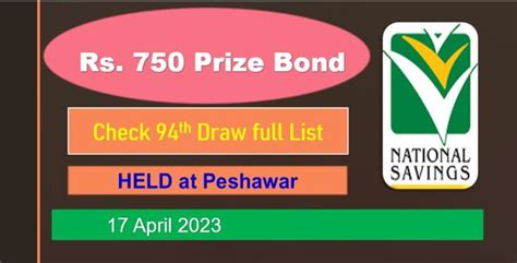 Rs Prize Bond List April Draw No Peshawar Results