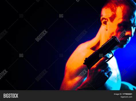 Man Pistol Gun Naked Image Photo Free Trial Bigstock