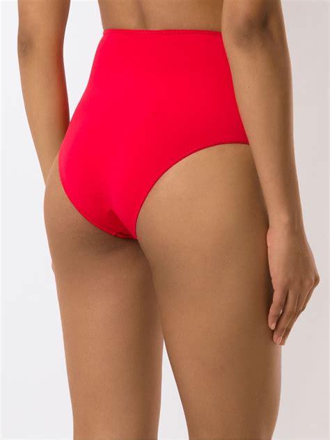 Clube Bossa Ceanna High Rise Bikini Bottoms Red FARFETCH