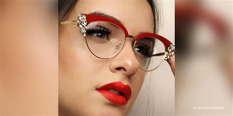 Portia Wine Red Crystal Browline Glasses Vooglam Armação De