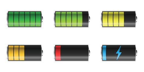 Realistic Alkaline Battery Set Icon In Flat Style Different Size