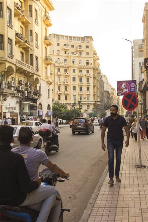 Cairo Egypt December View Of A Busy Street In Downtown