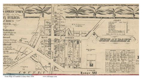 New Albany, Ohio 1856 Old Town Map Custom Print - Franklin Co. - OLD MAPS