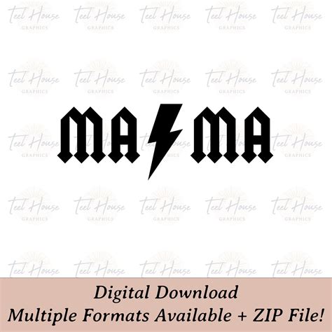 Mama Lightning Bolt Rock And Roll Svg T Shirt Graphics Etsy Uk