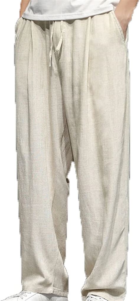 Maiamy Pantaloni Di Lino In Cotone Uomo Primavera Autunno Pantaloni