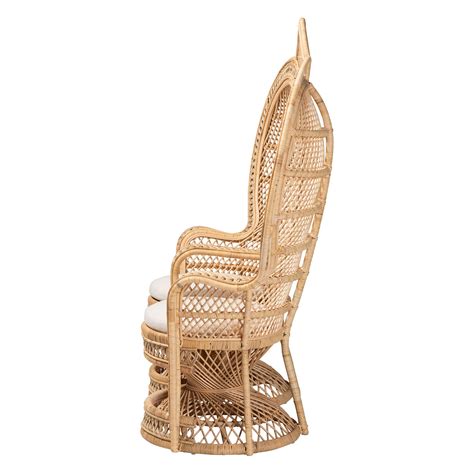 Bali And Pari Nerita Rattan Boho Two Seater Peacock Chair Natural Brown