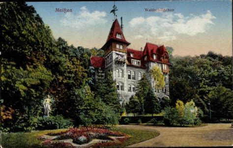 Ansichtskarte Postkarte Meißen in Sachsen Parkpartie akpool de